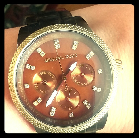 Michael Kors Tortoise Shell Watch with box - Picture 1 of 4